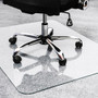Floortex Heavy-Duty Glass Chair Mat for Hard Floors & Carpets - 48" x 60" - Home, Office, Hard Floor, Pile Carpet - 60" Length x 48" Width x 0.200" Depth x 0.200" Thickness - Rectangular - Tempered Glass Product Image 