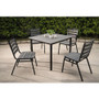 Lorell Faux Wood Outdoor Chairs - Charcoal Gray Seat Color - (LLR42687) Product Image 
