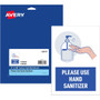 Avery Surface Safe USE HAND SANITIZER Wall Decals - Print/Message "Please Use Hand Sanitizer" - 7" Width x 10" Height Product Image 