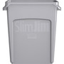 Rubbermaid Commercial Slim Jim Vented Container - 16 gal Capacity - Rectangular - Durable, Vented, Sturdy, Weather Resistant, Handle, Lightweight - 25" Height x 11" Width - Plastic - (RCP1971258CT) Product Image 