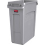 Rubbermaid Commercial Slim Jim Vented Container - 16 gal Capacity - Rectangular - Durable, Vented, Sturdy, Weather Resistant, Handle, Lightweight - 25" Height x 11" Width - Plastic - (RCP1971258CT) Product Image 