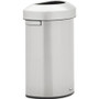 Rubbermaid Commercial Refine Half-Round Waste Container - 16 gal Capacity - Half-round - Ergonomic Handle, Non-skid, Fingerprint Resistant, Durable - 29.5" Height x 12.4" Width x 18.2" Depth - Metal Product Image 