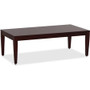 Lorell Solid Wood Coffee Table - Rectangle Top - Four Leg Base - Traditional Style - 4 Legs - 47.50" Table Top Length x 23.60" Table Top Width x 42.50" Table Top Depth Product Image 