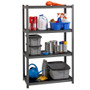 Lorell Iron Horse 3200 lb Capacity Riveted Shelving - 4 Shelf(ves) - 60" Height x 36" Width x 18" Depth - 30% Recycled - Black - Steel, Laminate Product Image 