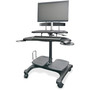 Kantek Mobile Height Adjustable Computer Workstation w/ LCD Mount - Height Adjustable - (KTKSTS240) Product Image 