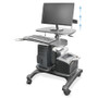 Kantek Mobile Height Adjustable Computer Workstation w/ LCD Mount - Height Adjustable - (KTKSTS240) Product Image 