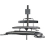 Kantek Mobile Height Adjustable Computer Workstation w/ LCD Mount - Height Adjustable - 48.50" Height x 27.50" Width x 25" Depth - Computer - Assembly Required - Black Product Image 