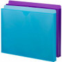 Smead Straight Tab Cut Letter File Jacket - 8 1/2" x 11" - 1" Expansion - Purple, Teal Product Image 