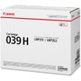 Canon 039H Original High Yield Laser Toner Cartridge - Black - 1 Each Product Image 