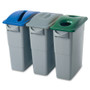 Rubbermaid Commercial Slim Jim Bottle/Can Recycling Top - Rectangular - (RCP269288BECT) Product Image 