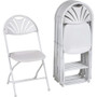 Dorel Zown Premium Fan Back Folding Chair - White Seat Color - White Back Color - Polyethylene Back Material - White Frame Color - Powder Coated Steel Frame Material Product Image 