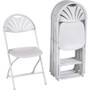 Dorel Zown Premium Fan Back Folding Chair - White Seat Color - White Back Color - Polyethylene Back Material - White Frame Color - Powder Coated Steel Frame Material Product Image 