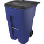 Rubbermaid Commercial Brute 95-gallon Rollout Container - Rollout Lid - 95 gal Capacity - Mobility, Heavy Duty, Wheels, Reinforced, Smooth, Ergonomic Handle, UV Resistant - 46" Height x 37.2" Width x 28.6" Depth - Blue Product Image 