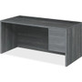 HON 10500 H10585R Pedestal Desk - 29.5" Height x 72" Width x 36" Depth - 2 x Box, File Drawer(s)Right Side - Finish: Sterling Ash Product Image 