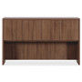 Lorell Essentials Series Stack-on Hutch with Doors - 36" Height x 66.1" Width x 14.8" Depth Hutch - 4 Door(s) - Material: Wood - Finish: Laminate, Walnut - Grommet, Cord Management, Durable Product Image 