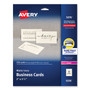 Avery Printable Microperforated Business Cards w/Sure Feed Technology, Laser, 2 x 3.5, Ivory, 250 Cards, 10/Sheet, 25 Sheets/Pack View Product Image