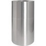 Genuine Joe Classic Cylinder 2-Piece Waste Receptacle - 35 gal Capacity - Weather Resistant, Fire Proof, Leak Proof - 34" Height x 18" Diameter - Aluminum - Silver Product Image 