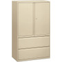 HON Brigade 800 H895LS Lateral File - 64.3" Height x 42" Width x 18" Depth - 2 - 3 Shelve(s) - Finish: Putty - Radius Pull, Lockable, Glide, Removable Lock, Adjustable Shelf, Heavy Duty Product Image 