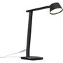 BLACK+DECKER Verve Adjustable LED Desk Lamp - LED Bulb - Adjustable, Dimmable, Adjustable Brightness, Clock, Durable, Wireless Charging, Swivel Base, Color Changing Mode - Aluminum - Desk Mountable - Black Product Image 