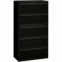 HON 800 Series Full-Pull Locking Lateral File - 5-Drawer - 42" Width x 18" Depth x 64.2" Height - 5 x Drawer(s) - Lateral - Black Product Image 