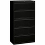 HON 800 Series Full-Pull Locking Lateral File - 5-Drawer - 42" Width x 18" Depth x 64.2" Height - 5 x Drawer(s) - Lateral - Black Product Image 