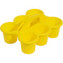 Deflecto Antimicrobial Kids 6 Cup Caddy - 6 Compartment(s) - 5.29" Height x 12.07" Width x 9.55" Depth - Lightweight, Portable, Antimicrobial, Easy to Clean, Handle, Stackable, Mildew Resistant - Yellow - Plastic, Polypropylene Product Image 