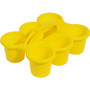 Deflecto Antimicrobial Kids 6 Cup Caddy - 6 Compartment(s) - 5.29" Height x 12.07" Width x 9.55" Depth - Lightweight, Portable, Antimicrobial, Easy to Clean, Handle, Stackable, Mildew Resistant - Yellow - Plastic, Polypropylene Product Image 