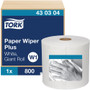TORK Paper Wiper Plus - 1 Ply - 800 Sheets/Roll - 12.25" Roll Diameter - 3" Core - White Product Image 