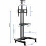 Rocelco VSTC Standard TV Cart - 100 lb Load Capacity - (RCLRVSTC) Product Image 