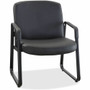 Lorell Big & Tall Upholstered Guest Chair - Leather, Plywood Seat Material - Leather, Plywood Back Material - Powder Coated Frame Color - Metal Frame Material - Sled Base Product Image 