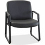 Lorell Big & Tall Upholstered Guest Chair - Leather, Plywood Seat Material - Leather, Plywood Back Material - Powder Coated Frame Color - Metal Frame Material - Sled Base Product Image 