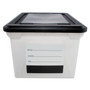 Vertiflex Clear Base File Tote with Lid and Label - External Dimensions: 18" Width x 14.1" Depth x 10.8" Height - (AVT55802) Product Image 