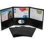 C-Line CLI-33941 Letter Portfolio - 8 1/2" x 11" - 75 Sheets Capacity - 3 Pocket(s) - Polypropylene - Black Product Image 