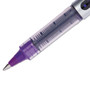 uniball VISION Rollerball Pen, Stick, Fine 0.7 mm, Violet Ink, Silver/Violet/Clear Barrel, Dozen Product Image 