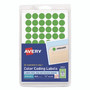 Avery Handwrite Only Self-Adhesive Removable Round Color-Coding Labels, 0.5" dia, Neon Green, 60/Sheet, 14 Sheets/Pack, (5052) View Product Image
