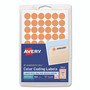 Avery Handwrite Only Self-Adhesive Removable Round Color-Coding Labels, 0.5" dia, Neon Orange, 60/Sheet, 14 Sheets/Pack, (5062) View Product Image