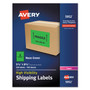 Avery Neon Shipping Labels, 5-1/2" x 8-1/2" , 200 Labels (5952) - x 5 1/2" Width x 8 1/2" Length - Half Sheet - Permanent Adhesive - Rectangle - Laser Product Image 