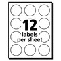 Avery Removable Multi-Use Labels, Inkjet/Laser Printers, 1" dia, White, 12/Sheet, 50 Sheets/Pack, (5410) View Product Image