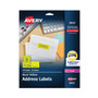 Avery Shipping Labels - 1" Width x 2 5/8" Length - Permanent Adhesive - Rectangle - Laser - Neon Yellow Product Image 