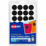 Avery Color-Coding Labels - 3/4" Diameter - Removable Adhesive - Round - Laser, Inkjet - Black Product Image 