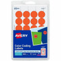 Avery Color-Coding Labels - 3/4" Diameter - Removable Adhesive - Round - Laser - Neon Red Product Image 
