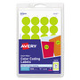 Avery Printable Self-Adhesive Removable Color-Coding Labels, 0.75" dia, Neon Yellow, 24/Sheet, 42 Sheets/Pack, (5470) View Product Image
