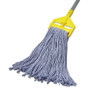 Boardwalk Mop Head, Standard Head, Cotton/Synthetic Fiber, Cut-End, #24, Blue, 12/Carton View Product Image