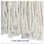 Boardwalk Cut-End Wet Mop Head, Cotton, No. 24, White 12/Carton View Product Image