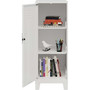 NuSparc Personal Locker - 3 Shelve(s) - for Office, Home, Sport Equipments, Toy, Game, Classroom, Playroom, Basement, Garage - Overall Size 42.5" Height x 14.2" Width x 18" Depth - White - Steel Product Image 