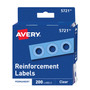 Avery Dispenser Pack Hole Reinforcements, 0.25" Dia, Clear, 200/Pack, (5721) View Product Image