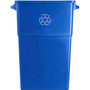 Genuine Joe 23 Gallon Recycling Container - 23 gal Capacity - Rectangular - 30" Height x 22.5" Width x 11" Depth - Blue, White - (GJO57258CT) Product Image 