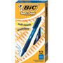BIC Soft Feel Ballpoint Pen, Retractable, Medium 1 mm, Blue Ink, Blue Barrel, Dozen (BICSCSM11BE) View Product Image