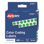 Avery Handwrite-Only Permanent Self-Adhesive Round Color-Coding Labels in Dispensers, 0.25" dia, Green, 450/Roll, (5791) View Product Image