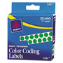 Avery Handwrite-Only Permanent Self-Adhesive Round Color-Coding Labels in Dispensers, 0.25" dia, Green, 450/Roll, (5791) View Product Image